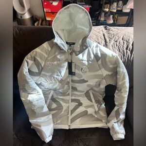 Cookies - Farrenheit Puffy Jacket - White w Gray - Size Large - New w Tags